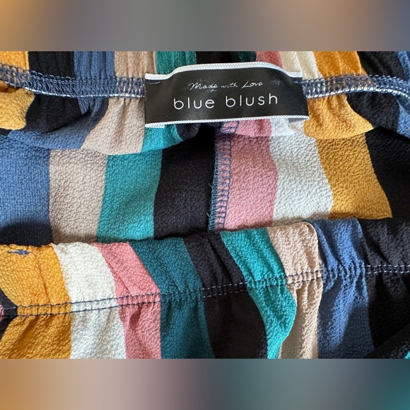 Blue Blush off-shoulder crop top with flare sleeves. - Picture 2 of 4